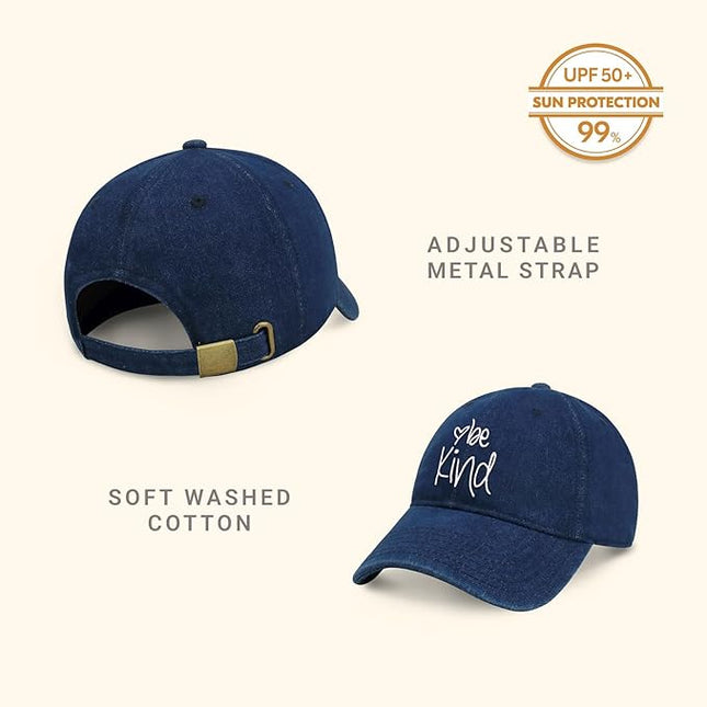 CHOK.LIDS Be Kind Trendy Womens Baseball Cap Unisex Fashion Cotton Polo Style Fun Inspirational Saying Seasonal Headwear