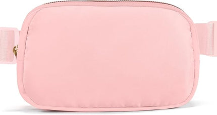 Cwualo Belt Bag Zipper Fanny Pack Crossbody Bags for Women,Fashion Nylon Waist Packs, Water Repellent Two Way wear with Adjustable Strap Gifts for Teenage Girls Women Men(pink)
