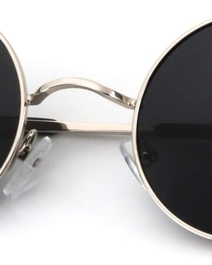 KALIYADI Round Polarized Sunglasses for Men Women Retro Metal Hippie Circle Style Sun Glasses UV Protection
