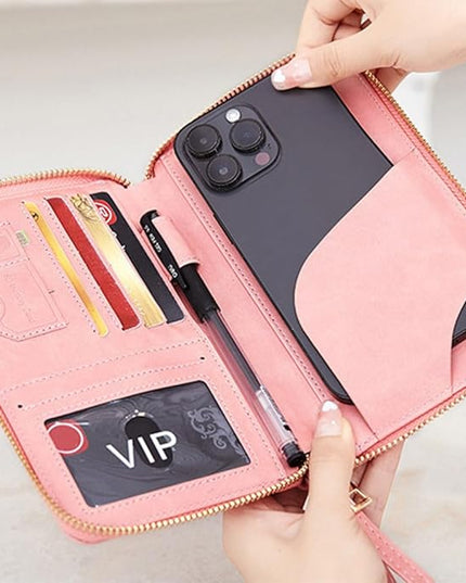 Passport Holder for Travel Women and Men RFID Passport Holder with Card Slots Holder Passport Case Passport cover Passport Wallet Travel Essentials and Accessories (Zipper, Pink Zipper)