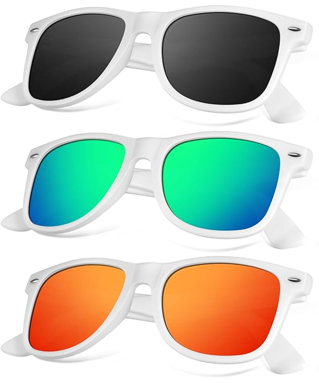 KALIYADI Polarized Sunglasses for Men and Women Matte Finish Sun glasses Color Mirror Lens UV Blocking (3 Pack)