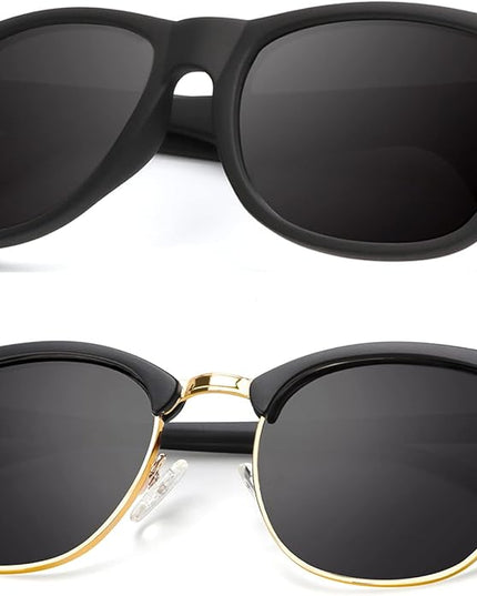 KALIYADI Polarized Sunglasses for Men and Women Semi-Rimless Frame Driving Sun glasses UV Blocking