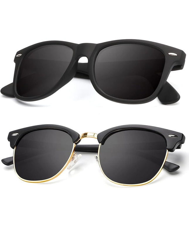 KALIYADI Polarized Sunglasses for Men and Women Semi-Rimless Frame Driving Sun glasses UV Blocking