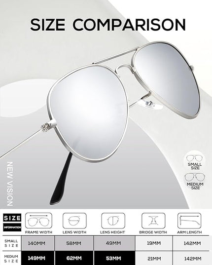 KALIYADI Classic Aviator Sunglasses for Men Women Driving Sun glasses Polarized Lens UV Blocking