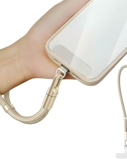 1 Pack Phone Wrist Strap Lanyard, Adjustable Nylon Phone Lanyard with Detachable Tether Tab, Compatible with Most Cell Phone Case, Beige