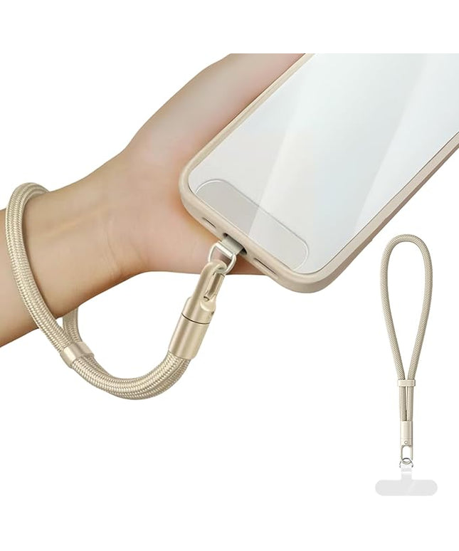1 Pack Phone Wrist Strap Lanyard, Adjustable Nylon Phone Lanyard with Detachable Tether Tab, Compatible with Most Cell Phone Case, Beige