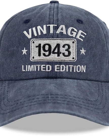 Vintage 1944 1943 1942 1941 1940 1939 1938 1937 1936 1935 Limited Edition Adjustable Embroidered Baseball Cap