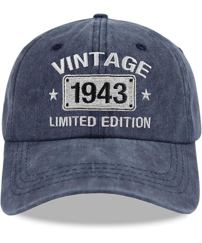 Vintage 1944 1943 1942 1941 1940 1939 1938 1937 1936 1935 Limited Edition Adjustable Embroidered Baseball Cap