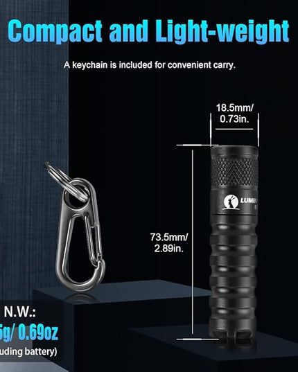 LUMINTOP EDC15 Keychain Flashlight 760 Lumens Mini EDC Flashlight 80 Hours Burn Time, 5 Modes, IPX8 Waterproof Torch Floodlight for Everyday Carry, Camping, Hiking