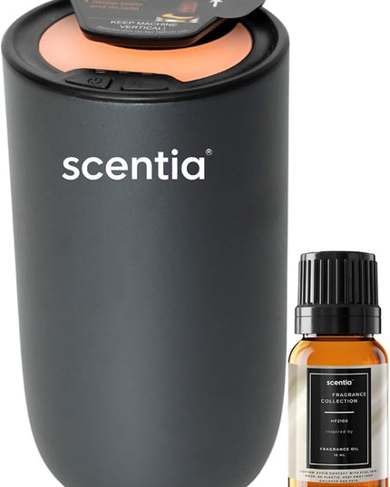 Waterless Essential Oil Diffuser Starter Kit-Wireless Portable Scent Diffuser for Home Room Car Office, Smart Car Freshener, Dual Modes, Auto Shut-Off, 3 Mist Levels, Ambient Light, Valentine Gift