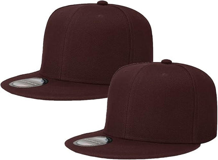 Classic Snapback Hat Cap Hip Hop Style Flat Bill Blank Solid Color Adjustable Size
