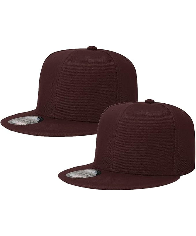 Classic Snapback Hat Cap Hip Hop Style Flat Bill Blank Solid Color Adjustable Size