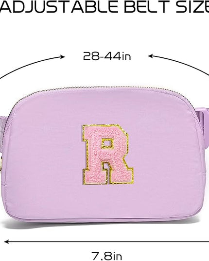 Gitus Initial Belt Bag Fanny Pack Crossbody Bag for Girls Birthday Gifts Age 8-10 Teen Girl Gifts Trend Stuff Personalized Letter Gifts for Daughter Sister (Lavender-R)
