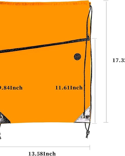 CODOBON 20PCS Drawstring Bag Sports Gym String Backpack Bulk Cinch Sackpack with 2 layer Zip pocket for Gym Traveling (20, orange) (Orange)