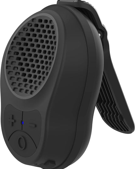 Wearable Bluetooth Speaker Clip On, Small Portable Speaker, Waterproof Bluetooth Mini Speaker with Microphone for Workout Running Up to 24H Playtime(Black+Black)