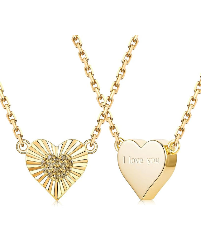 Dainty 14k Gold Heart Necklace, Birthstone Necklace for Women Trendy, Tiny Cubic Zirconia Choker Pendant Necklaces, Cute Love Jewelry Birthday Gifts for Girlfriend Daughter Niece Wife Her