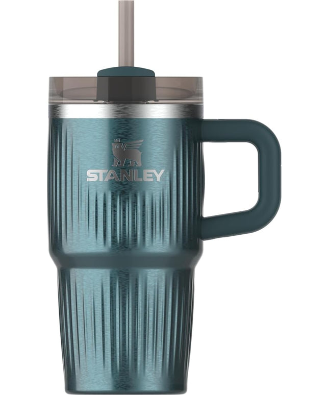 STANLEY Quencher H2.0 Tumbler with Handle and Straw 20 oz | Flowstate 3-Position Lid | Cup Holder Compatible for Travel | Insulated Stainless Steel Cup | BPA-Free | Fluted Marina Shine