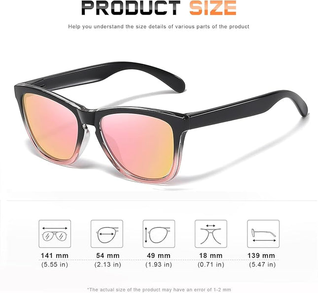 DANAMY Sunglasses Womens Polarized Sunglasses for Women Trendy Designer Mirrored UV400 Protection Sun Glasses