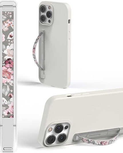 SleekStrip SleekGrip-Essential Ultra Thin Phone Grip Stand,Slim Metal Finger Loop Ring Hand Holder Strap Cell Phone Grips for iPhone 16 Pro Max,17 Air,Android,Case Back - Frosted x Misty Rose