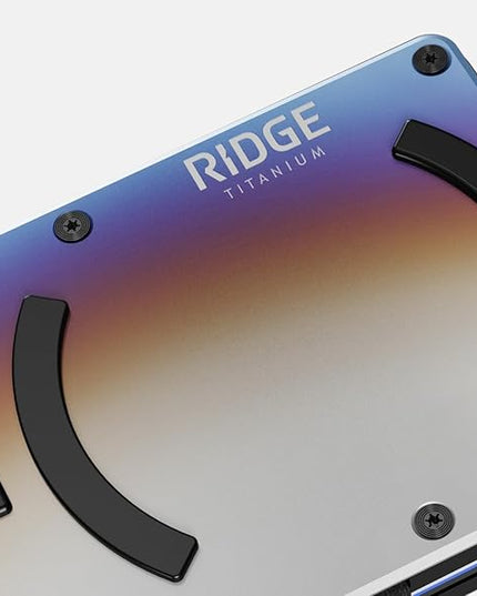 Ridge Wallets for Men Compatible with Magsafe - Slim Minimalist Compact Wallet and Card Holder, RFID Protected Front Pocket Wallets for Men with Integrated Cash Strap (Burnt Titanium) | Slim, RFID, Card Holder