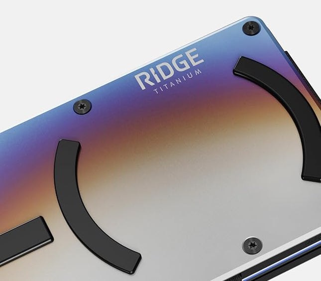 Ridge Wallets for Men Compatible with Magsafe - Slim Minimalist Compact Wallet and Card Holder, RFID Protected Front Pocket Wallets for Men with Integrated Cash Strap (Burnt Titanium) | Slim, RFID, Card Holder