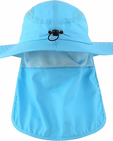 Home Prefer UPF 50+ Mens Wide Brim Fishing Hat with Neck Flap Sun Hat for Men Women Sun Protection Cap