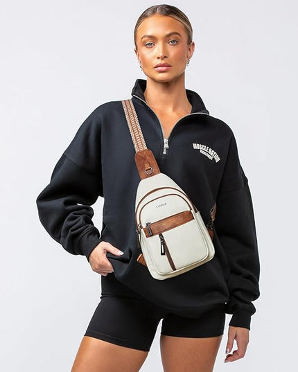 7L Sling Bag For Women Men Backpack Fanny Pack Crossbody Chest Travel Shoulder Belt Bags Purse Handbag PU Leather