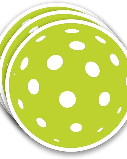 (3Pcs) Pickleball Stickers Waterproof Vinyl Pickleball Ball Decals for Water Bottle, Tumbler, Laptop, Phone Case, Scrapbooking, Team Players, Coach, 3" x 3"