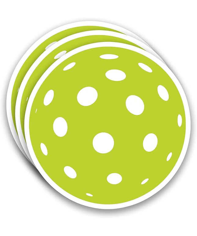 (3Pcs) Pickleball Stickers Waterproof Vinyl Pickleball Ball Decals for Water Bottle, Tumbler, Laptop, Phone Case, Scrapbooking, Team Players, Coach, 3" x 3"
