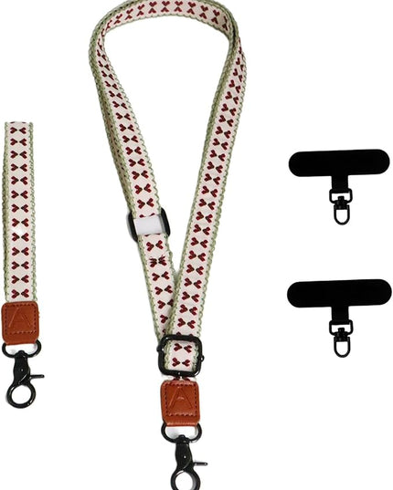 Adjustable Lanyard for Phone, Camera, Name Tags, ID card, Keychain and Wristlet Straps with 2 phone pads(Black)