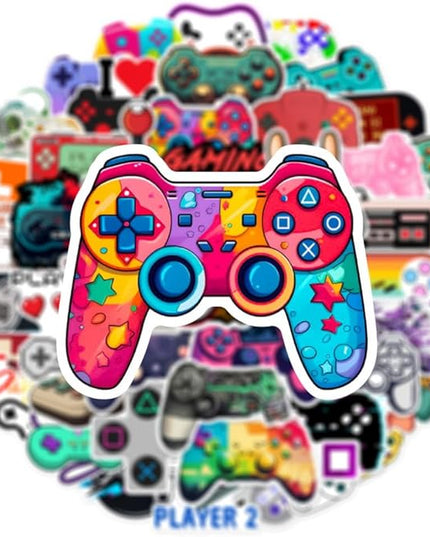 50 PCS Video Game Stickers Bulk Pack - Waterproof Vinyl Decals for Water Bottles, Laptops, Tech Devices & Skateboards | Aesthetic Gaming Sticker for Teens, Adults | Cool Gamer Gift Party Supplies