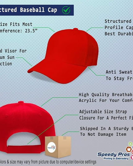 Baseball Cap Custom Personalized Text Dad Hats for Men & Women Strap Closure