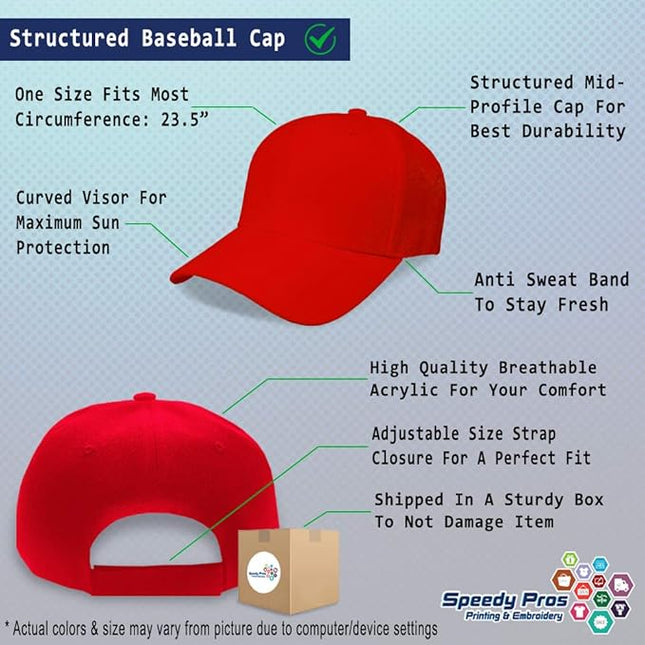 Baseball Cap Custom Personalized Text Dad Hats for Men & Women Strap Closure