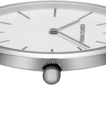 Roberto Marino RM1423 Men’s Luxury Watch – Japanese Quartz, Leather Strap, White Dial, 3 ATM Water Resistant