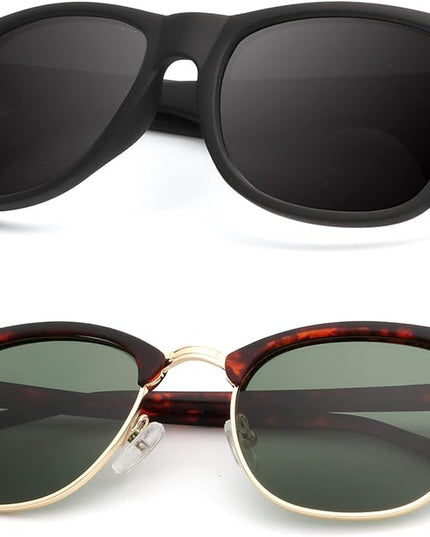 KALIYADI Polarized Sunglasses for Men and Women Semi-Rimless Frame Driving Sun glasses UV Blocking