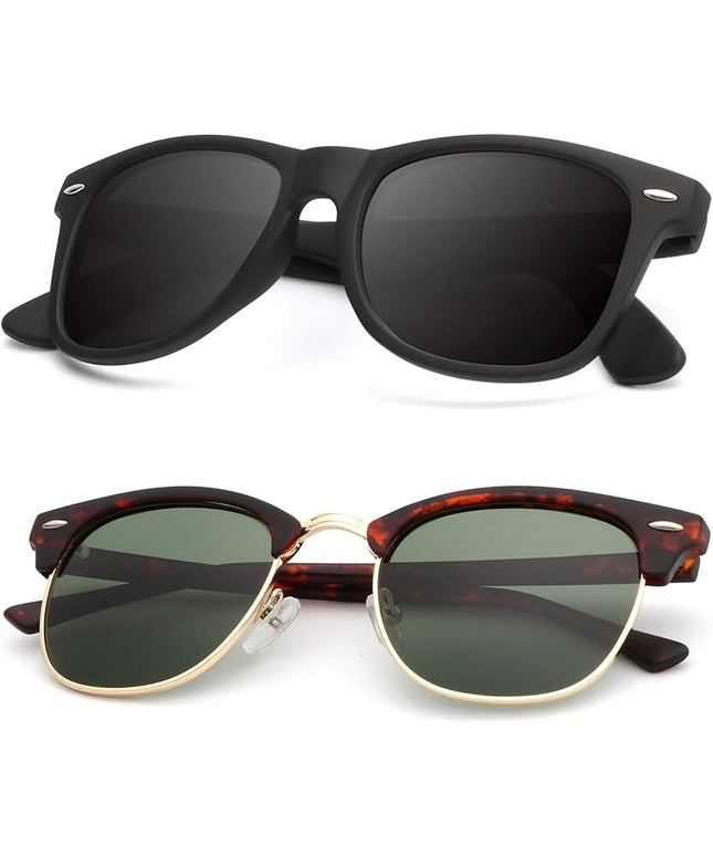 KALIYADI Polarized Sunglasses for Men and Women Semi-Rimless Frame Driving Sun glasses UV Blocking