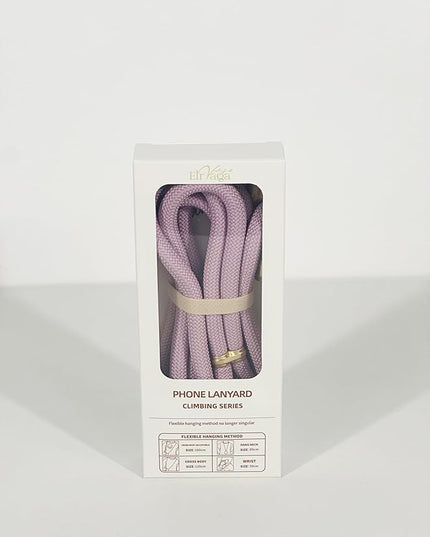 Adjustable Anti-Theft Phone Lanyard Neck & Crossbody Strap with 0.2mm Metal Tab & Comfort-Fit 8mm Rope (Light Purple)