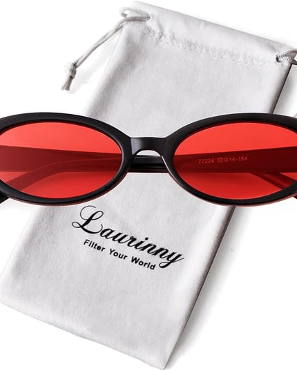 90s Sunglasses for Women Men Retro Small Oval Sunglasses