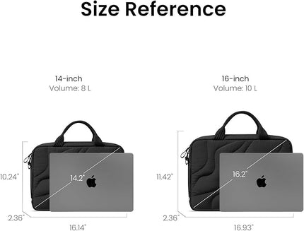 tomtoc 15-16 Inch Protective Puffy Laptop Carrying Bag for Women, Lightweight Laptop Briefcase Fits 16-inch MacBook Pro & Other 15"/16" Computers, Travel Work Bag Case Handbag with Organized Storage
