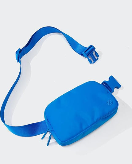 Pander Two Way Zipper Fanny Pack Nylon Everywhere Belt Bag for Women, Water Repellent Waist Packs, Crossbody Bags with Adjustable Strap (Capri Blue).