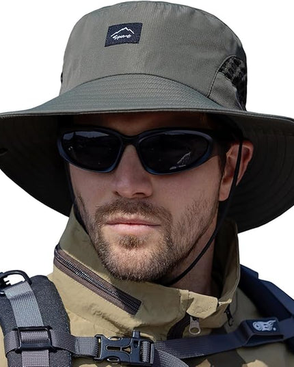 Sireck Fishing Hat, UPF50+ Wide Brim Sun Hat for Men Women, UV Protection Hiking Beach Bucket Hats Summer Safari Hat