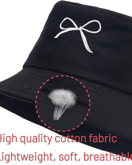 Cotton Bucket Hat for Women Men Summer Travel Sun Beach Bucket Cap, Unisex Outdoor Fisherman Hat