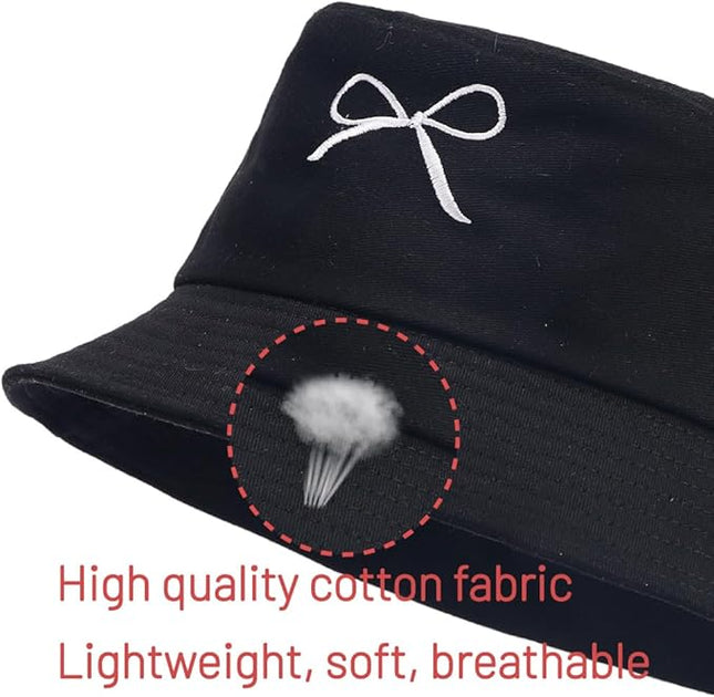 Cotton Bucket Hat for Women Men Summer Travel Sun Beach Bucket Cap, Unisex Outdoor Fisherman Hat