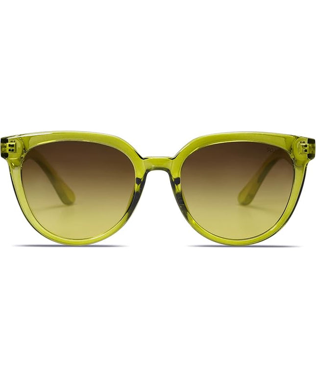 SOJOS Trendy Cat Eye Round Polarized Sunglasses for Women Fashion UV Protection Sunnies Sunglasses SJ2175