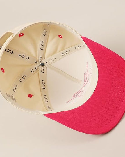 MIRMARU Two-Tone Vintage Canvas Trucker Hats for Men & Women, Adjustable Size Baseball Caps with Trendy Embroidered Design