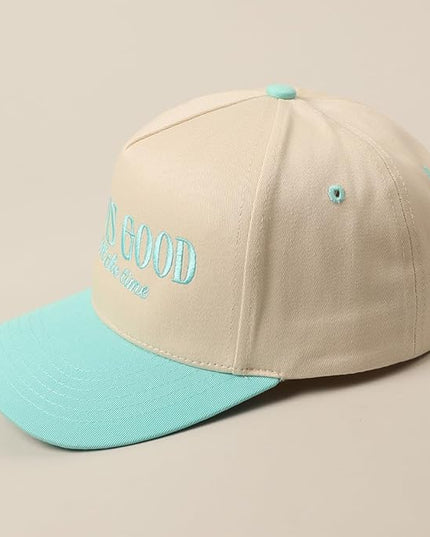 MIRMARU Two-Tone Vintage Canvas Trucker Hats for Men & Women, Adjustable Size Baseball Caps with Trendy Embroidered Design