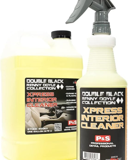 P & S PROFESSIONAL DETAIL PRODUCTS - Xpress Interior Cleaner - All-in-One Solution for Removing Traffic Marks, Dirt, Grease, Oil; Works on Leather, Vinyl, Plastic; Fresh Scent; 1 Gallon & 1 Quart