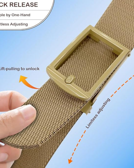 DOOPAI Stretch Canvas Belt for Men, Adjustable Elastic Holeless Web Belt for Casual, Golf, and Work, with Bottle Opener