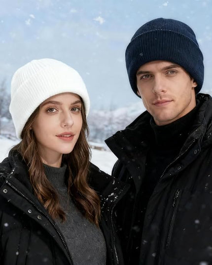 ZH 12-Pack Knitted Winter Beanie Hats for Men and Women, Warm and Cozy Cuffed Skull Caps, Bulk Purchase