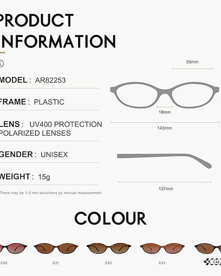 Retro Oval Cat Eye Sunglasses for Women Y2k Trendy Narrow Sunnies Designer Sun Glasses AR82253